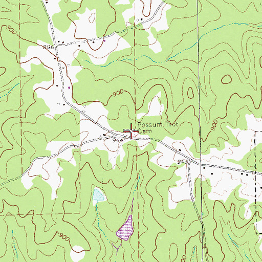 Topographic Map of Possum Trot Cemetery, GA