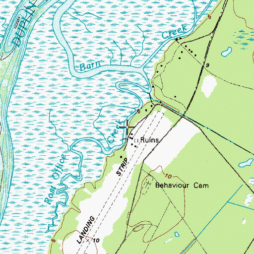 Topographic Map of Post Office Creek, GA