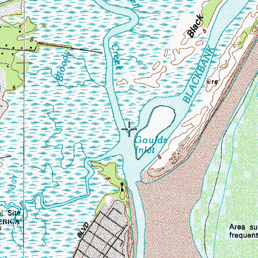 Topographic Map of Postell Creek, GA