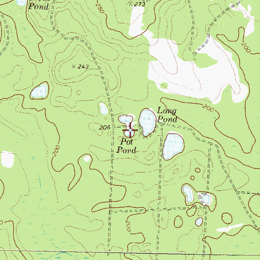 Topographic Map of Pot Pond, GA