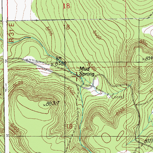 Topographic Map of Mud Spring, AZ