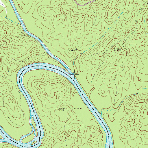 Topographic Map of Potato Creek, GA