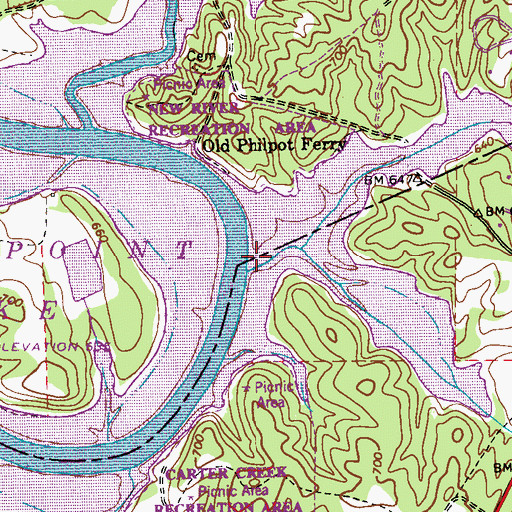 Topographic Map of Potato Creek, GA