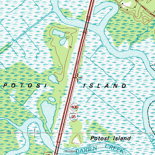 Topographic Map of Potosi Island, GA