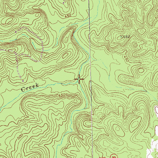 Topographic Map of Potters Creek, GA