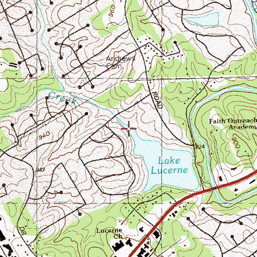 Topographic Map of Pounds Creek, GA