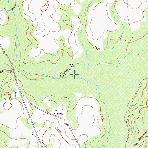 Topographic Map of Powder Creek, GA