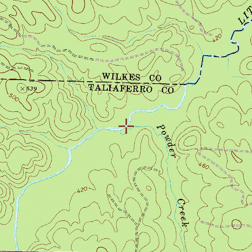 Topographic Map of Powder Creek, GA