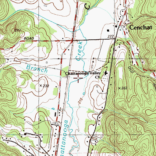 Topographic Map of Powder Mill Branch, GA