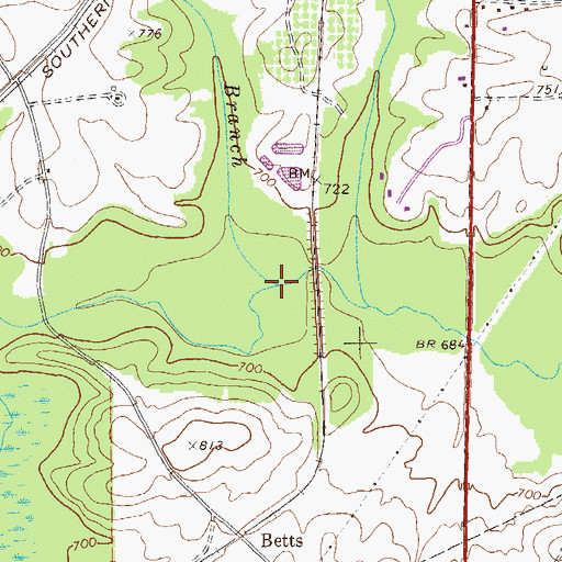 Topographic Map of Powell Branch, GA