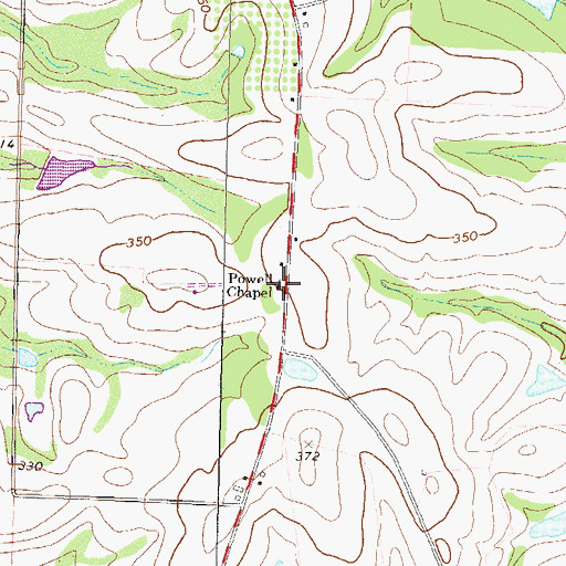 Topographic Map of Powell Chapel, GA