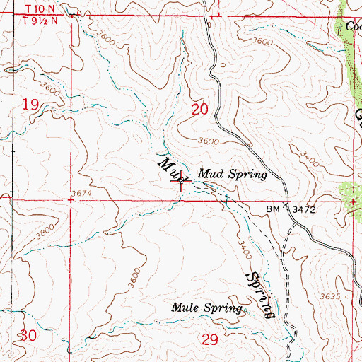 Topographic Map of Mud Spring, AZ