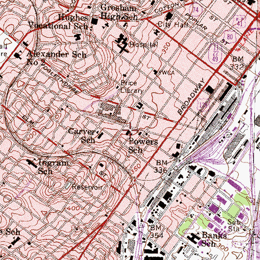 Topographic Map of Powers School, GA