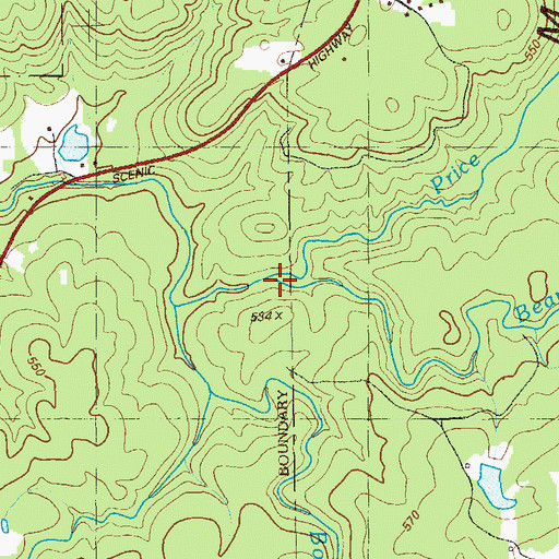 Topographic Map of Price Branch, GA
