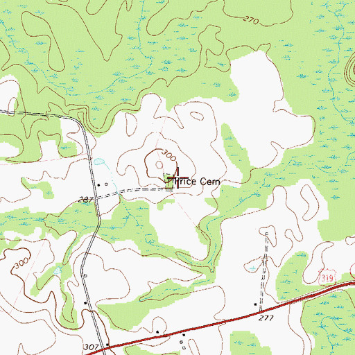 Topographic Map of Price Cemetery, GA