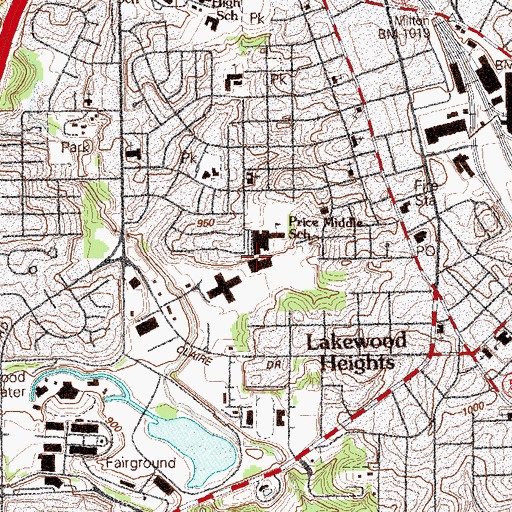 Topographic Map of Price Middle School, GA