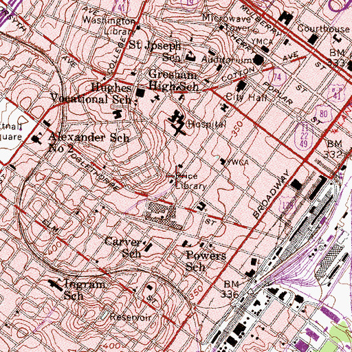 Topographic Map of Price Library, GA