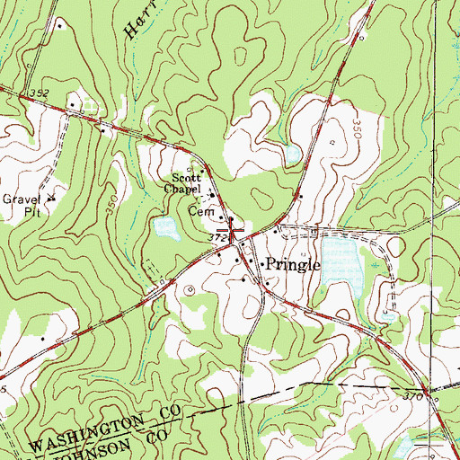 Topographic Map of Pringle, GA