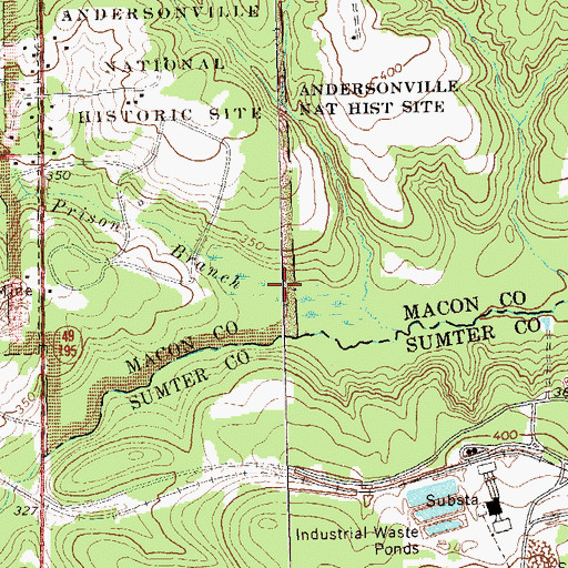 Topographic Map of Prison Branch, GA