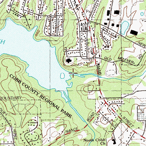 Topographic Map of Proctor Creek, GA