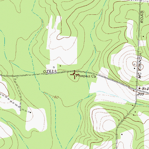 Topographic Map of Prospect Church, GA
