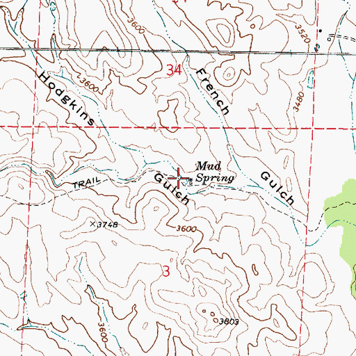 Topographic Map of Mud Spring, AZ