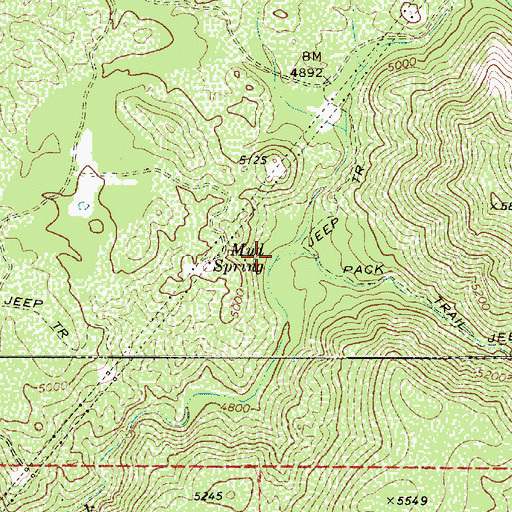 Topographic Map of Mud Spring, AZ