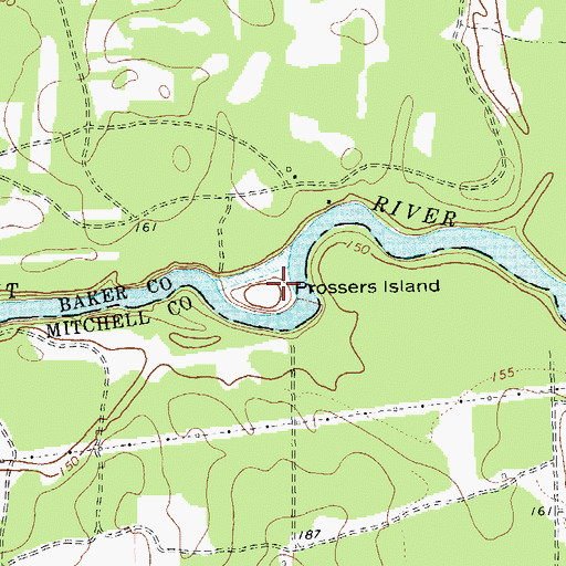 Topographic Map of Prossers Island, GA