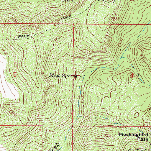Topographic Map of Mud Spring, AZ