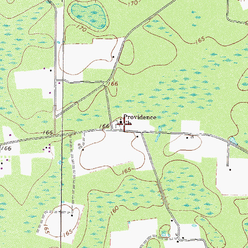Topographic Map of Providence Church, GA