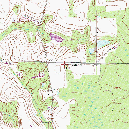 Topographic Map of Providence Church, GA
