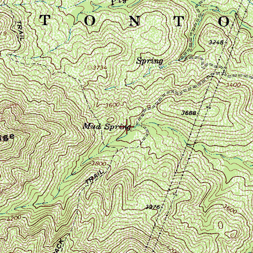 Topographic Map of Mud Spring, AZ