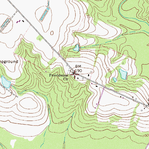 Topographic Map of Providence Church, GA