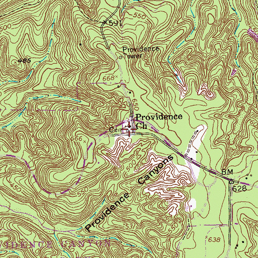 Topographic Map of Providence Church, GA
