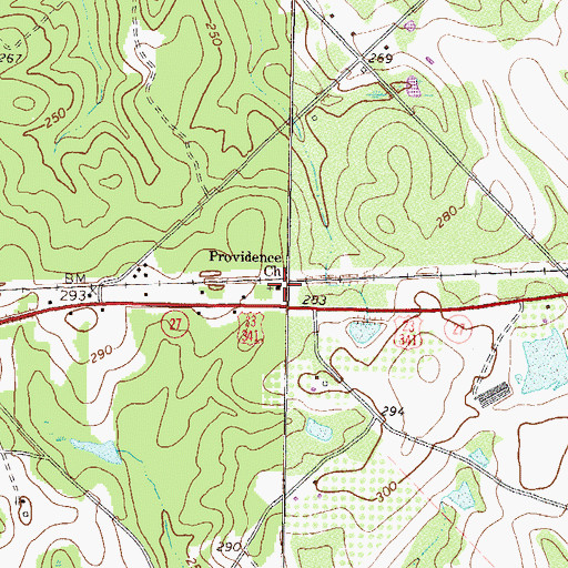 Topographic Map of Providence Church, GA