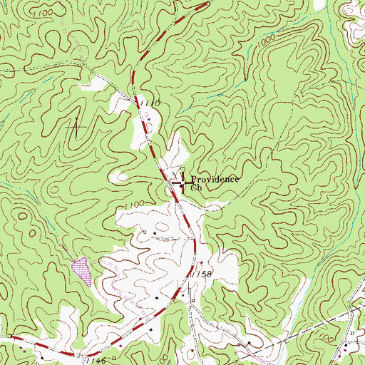 Topographic Map of Providence Church, GA