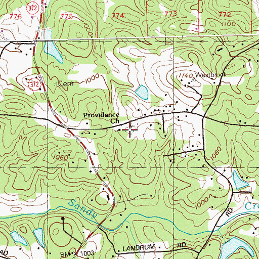 Topographic Map of Providence Church, GA