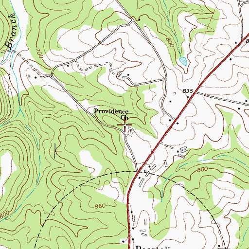 Topographic Map of Providence Church, GA