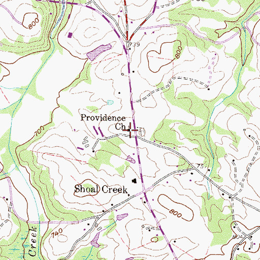 Topographic Map of Providence Church, GA
