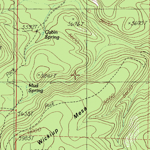 Topographic Map of Mud Spring, AZ