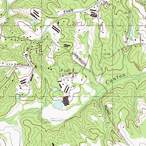 Topographic Map of Pugh Cemetery, GA