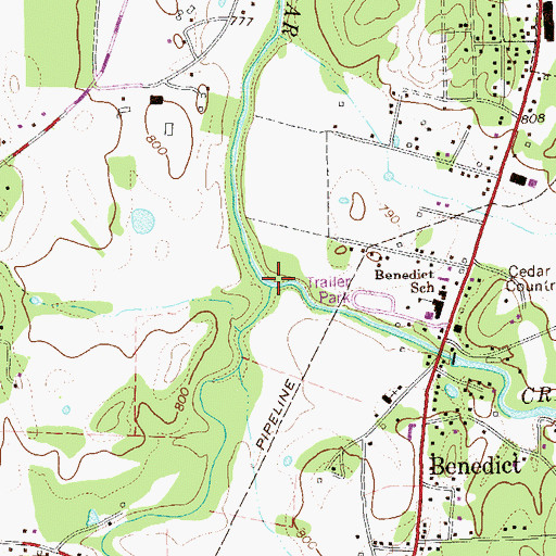 Topographic Map of Pumpkin Pile Creek, GA
