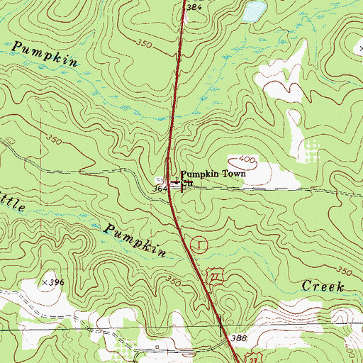 Topographic Map of Pumpkin Town Church, GA
