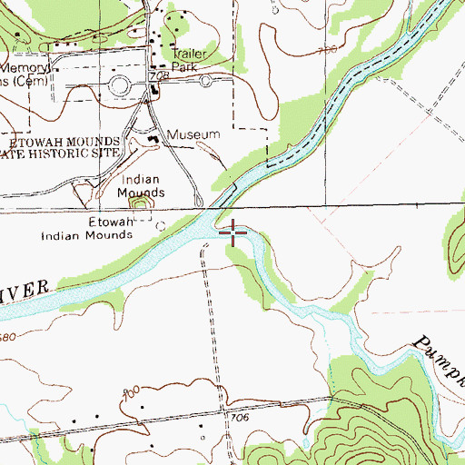 Topographic Map of Pumpkinvine Creek, GA