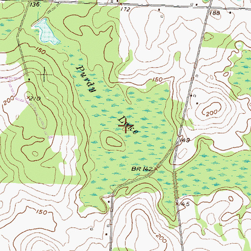 Topographic Map of Purdy Lake, GA