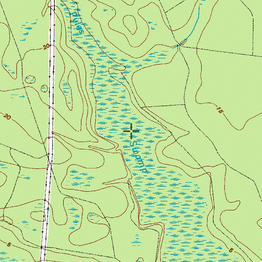 Topographic Map of Pyles Swamp, GA