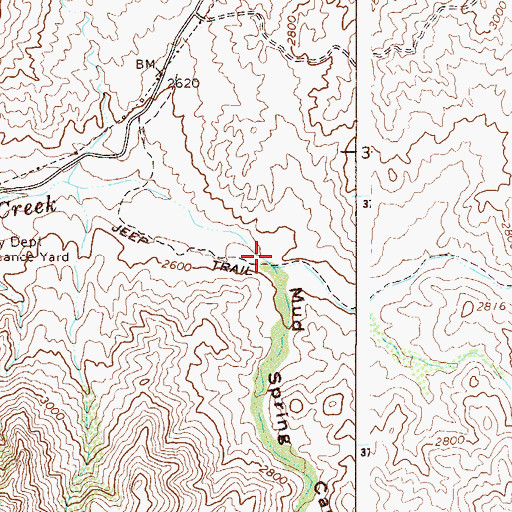 Topographic Map of Mud Spring Canyon, AZ