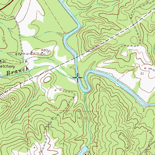 Topographic Map of Quigg Branch, GA