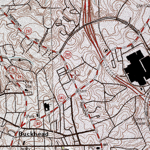 Topographic Map of R L Hope School, GA