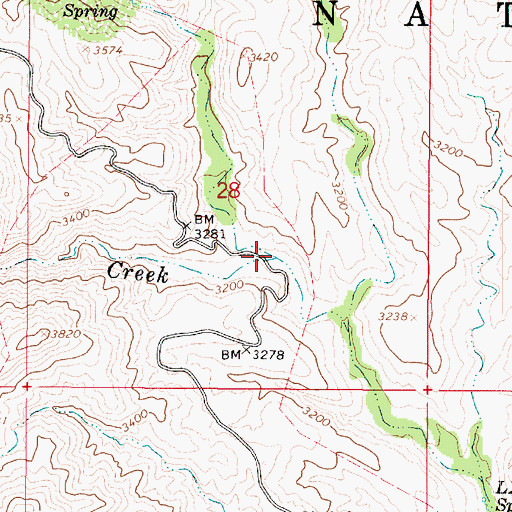 Topographic Map of Mud Spring Creek, AZ